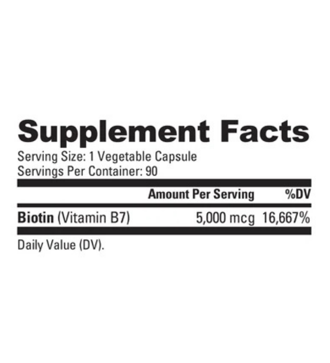 Nutrabio VITAMINA B-7 (Biotina) 5000 MG 90 CAPSULAS