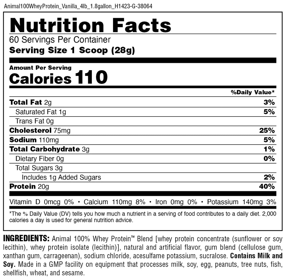 Animal WHEY PROTEIN 4 LBS