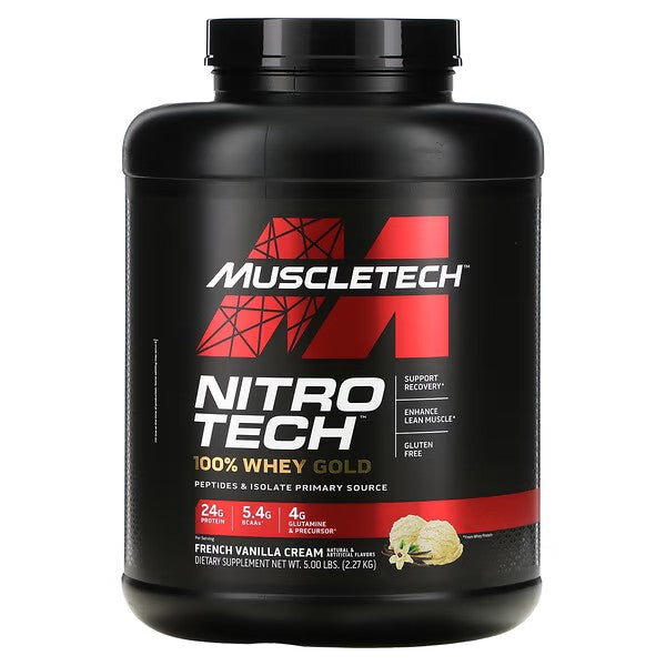 MUSCLETECH NITROTECH WHEY GOLD VAINILLA 5LB 69 SERV