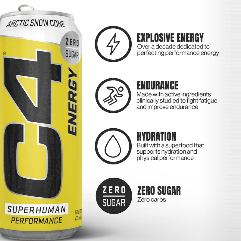 CELLUCOR C4 ARTIC SNOW CONE 473 ML LATA